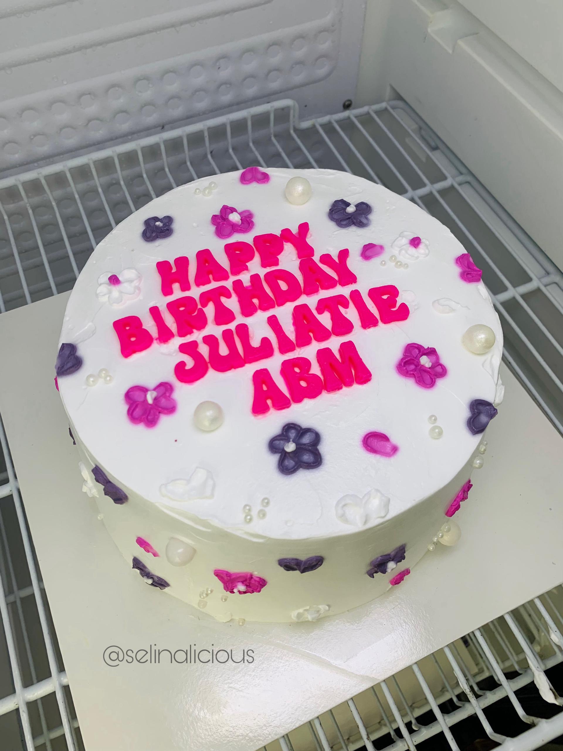 Minimalist Floral Birthday Cake